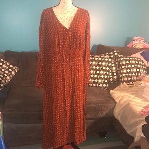NWT Universal Thread Button Down MIDI Dress, 2X